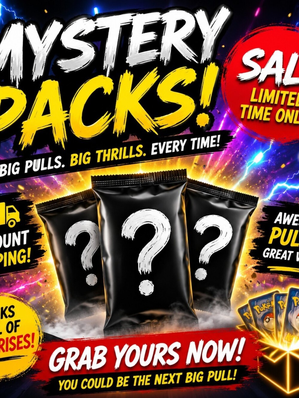 🔥Pokemon Trainer's Treasure Mystery Pack w Sealed Booster Pack & Guaranteed Hit